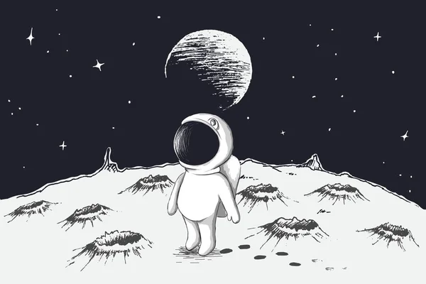 Şirin astronot Ay'da biri yürüyor