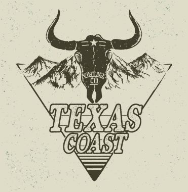 Western logo with bull head clipart