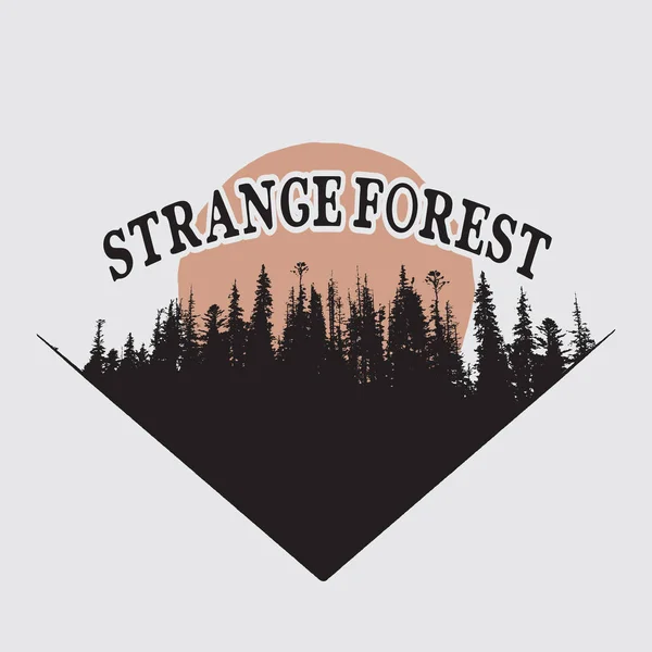 不思議な森のシルエット — ストックベクタ