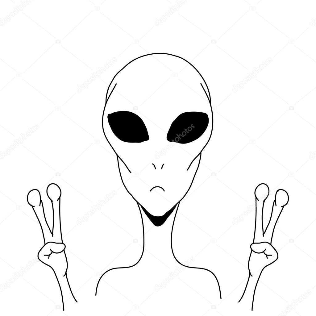 Alien is showing a sign of peace