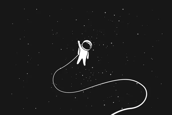 Astronaut allein im Weltraum — Stockvektor