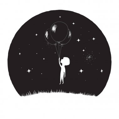 Balonlu astronot fly 