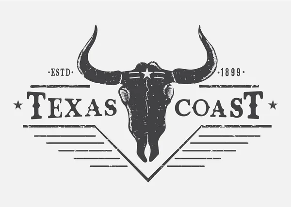 Logotipo ocidental com crânio de touro — Vetor de Stock