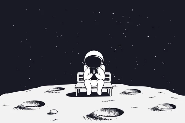 Ay 'da cep telefonu olan astronot