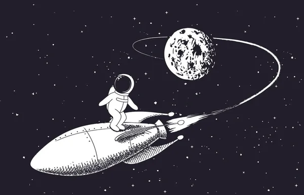 Astronot roketle uçar