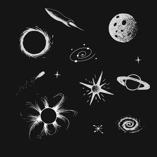 Collection of universe objects — Stock Vector