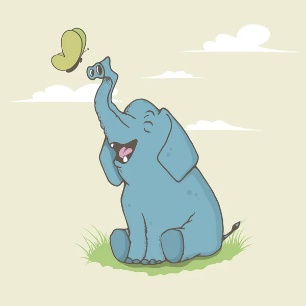 Šťastný slon hraje — Stockový vektor