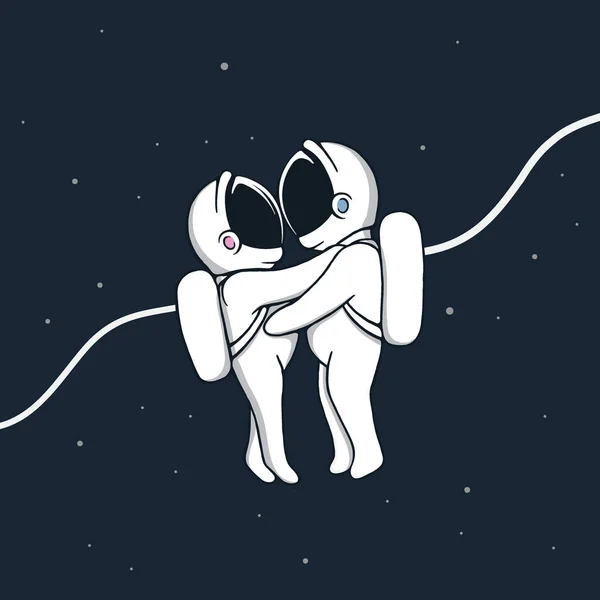 Uzayda aşk hikayesi — Stok Vektör