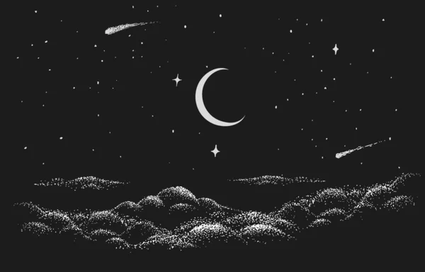 Вид на нічне небо — стоковий вектор