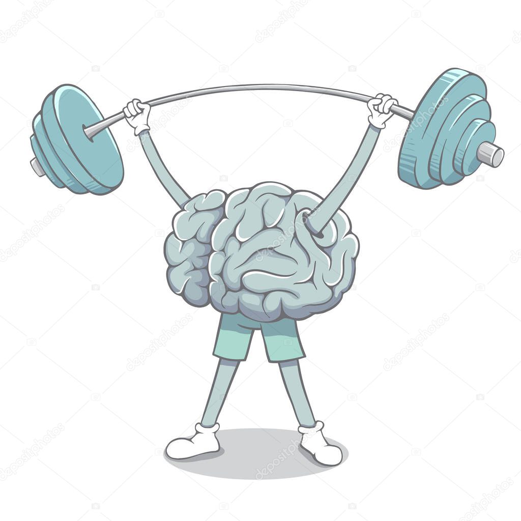 brain raises the barbell