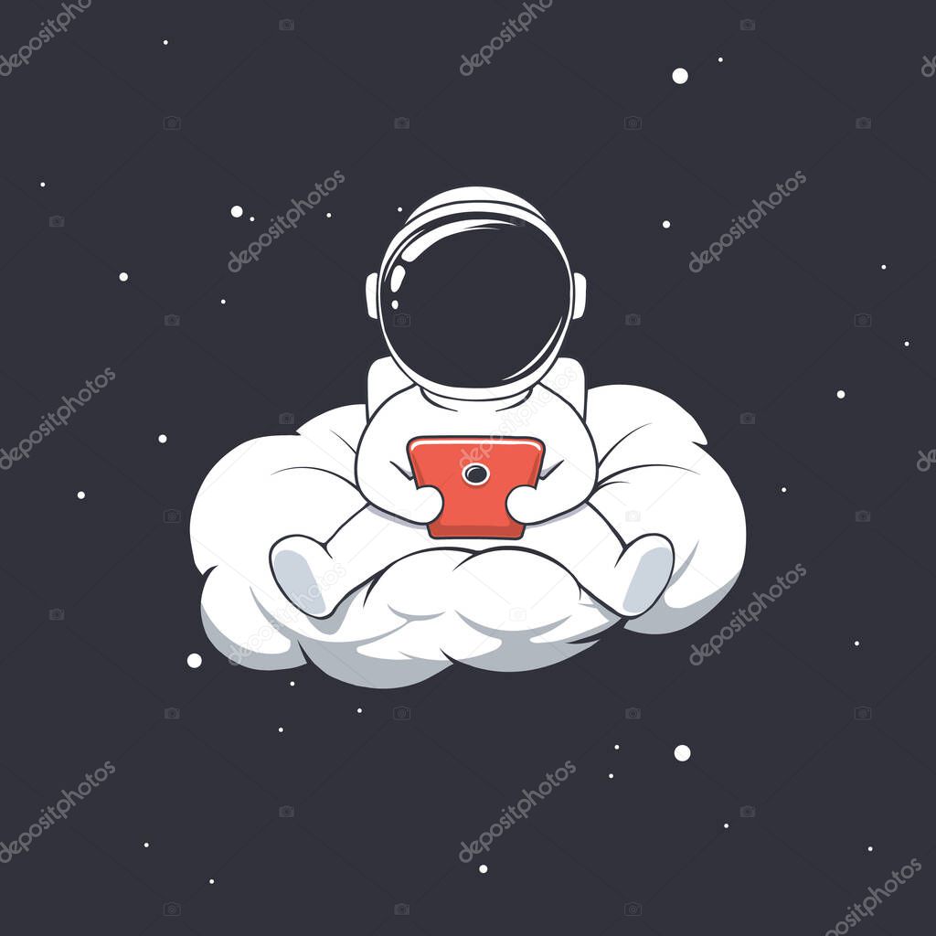 astronaut writes message on cloud