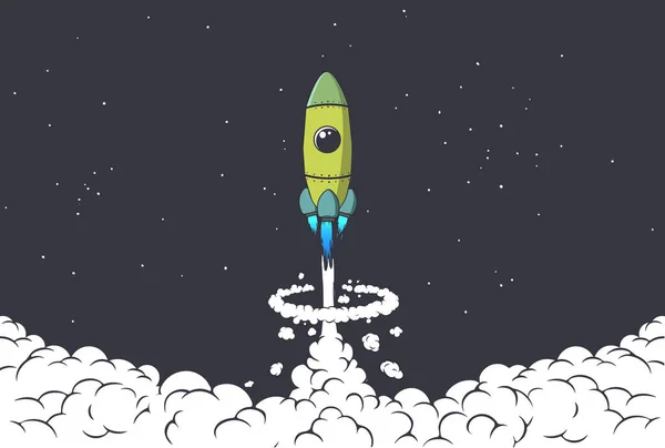 Raketlancering naar de ruimte — Stockvector