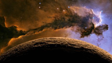 Uzaylı Exo gezegen. Nasa tarafından döşenmiş bu görüntü unsurları