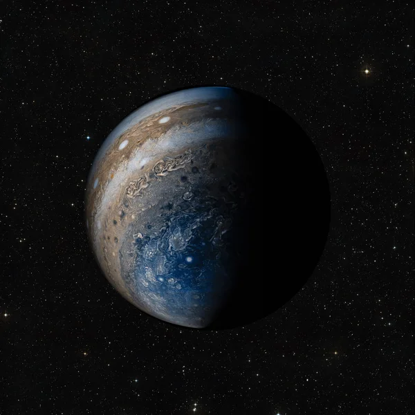 Planeet Jupiter in het heelal. Stockfoto