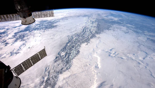 Planeet Aarde vanuit de ruimte Rechtenvrije Stockfoto's
