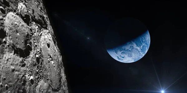 Earth-vyn från månen. Royaltyfria Stockbilder