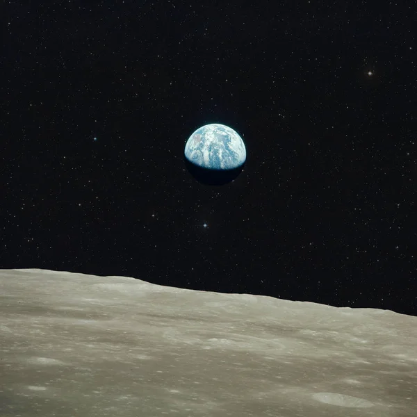 Earth-vyn från månen. Royaltyfria Stockbilder