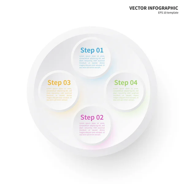 Șablon infografic cu umbre colorate — Vector de stoc