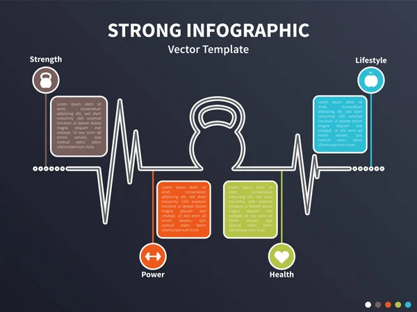 Kettlebell cronologie infografică — Vector de stoc