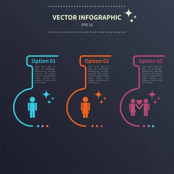 Șablon infografic, relație — Vector de stoc