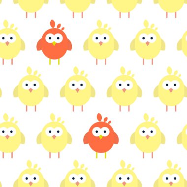 Düz ile Seamless Modeli sembollerin tavuk.