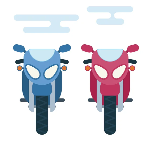 前台一侧的两辆电单车的现代平面卡通插图. — 图库矢量图片