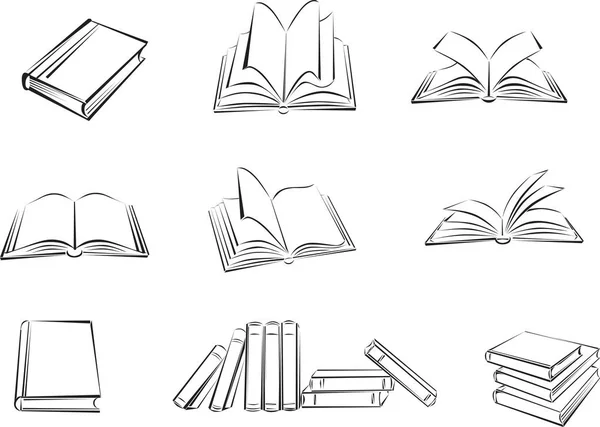 Libro, libro de texto, biblioteca, literatura, página — Vector de stock
