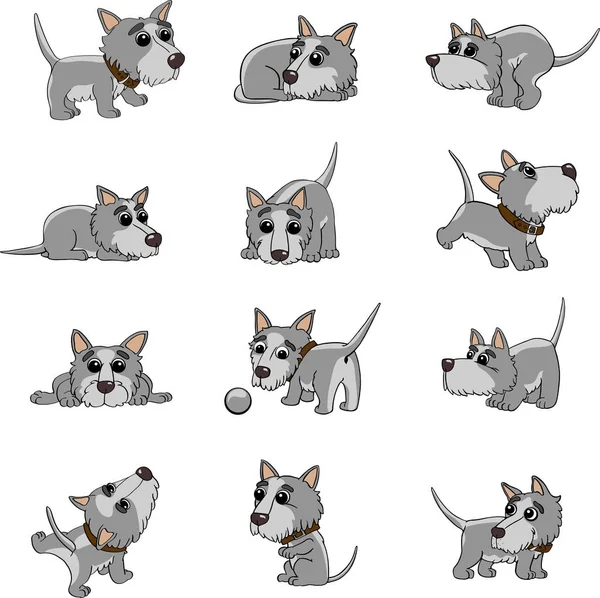 Perro divertido, cachorro, mascota, animación, vector — Vector de stock