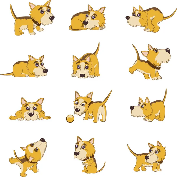 Chien Drôle Chiot Animal Compagnie Animation Vecteur — Image vectorielle