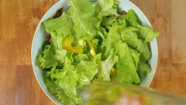 Close up woman hands preparing a delicious and tasty side dish — Stock Video