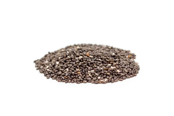 Heap Chia Seeds Isolated White Background Side View — Stock Photo, Image