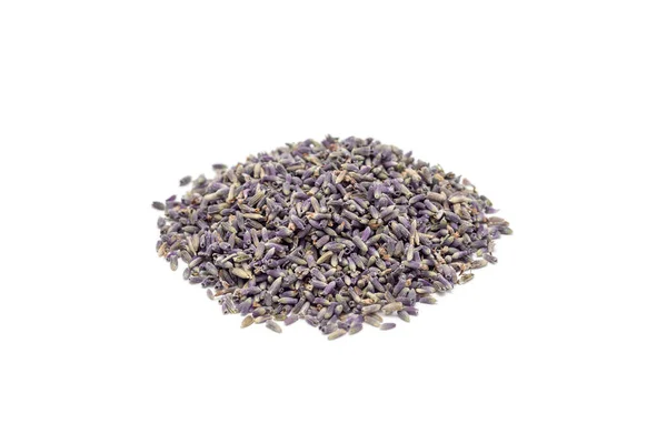 Heap Chá Lavanda Seca Isolado Fundo Branco — Fotografia de Stock