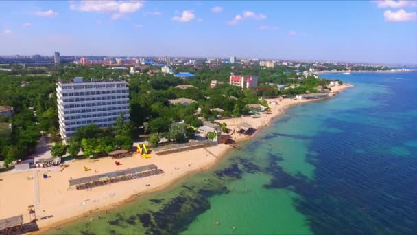 Vista aérea de la costa de Crimea — Vídeo de stock