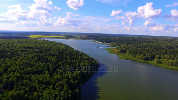 Flygfoto över Torbeyevo sjö i Moscow region — Stockvideo