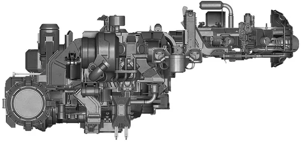 3D illustratie van abstracte industriële materieeltechnologie — Stockfoto