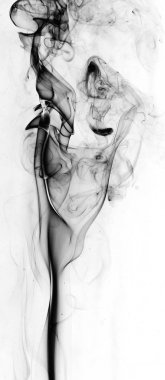 Siyah fantezi beyaz arka plan üzerinde duman