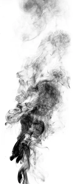 Black fantasy smoke on white background — Stock Photo, Image