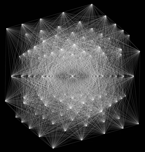 3D ilustracja geometryczna schematem połączenia struktury — Zdjęcie stockowe