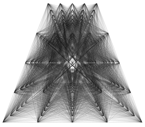 Ilustración 3D de la estructura de conexión del esquema geométrico —  Fotos de Stock