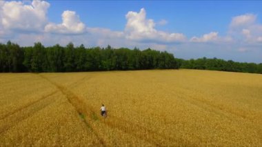Adam binicilik bisiklet olgun çavdar alana göre