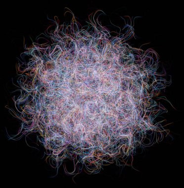 3D işlenmiş soyut fiber topu