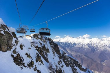 Kayak Merkezi Gorki Gorod dağlardan kış sahne en iyi görünümü
