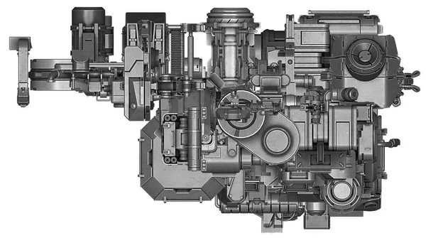 Ilustración 3d de la tecnología abstracta de equipos industriales — Foto de Stock