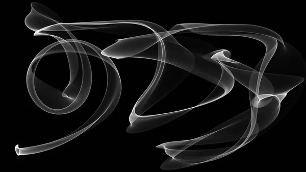 Ondas brancas renderizadas em 3D parecem fumaça — Fotografia de Stock