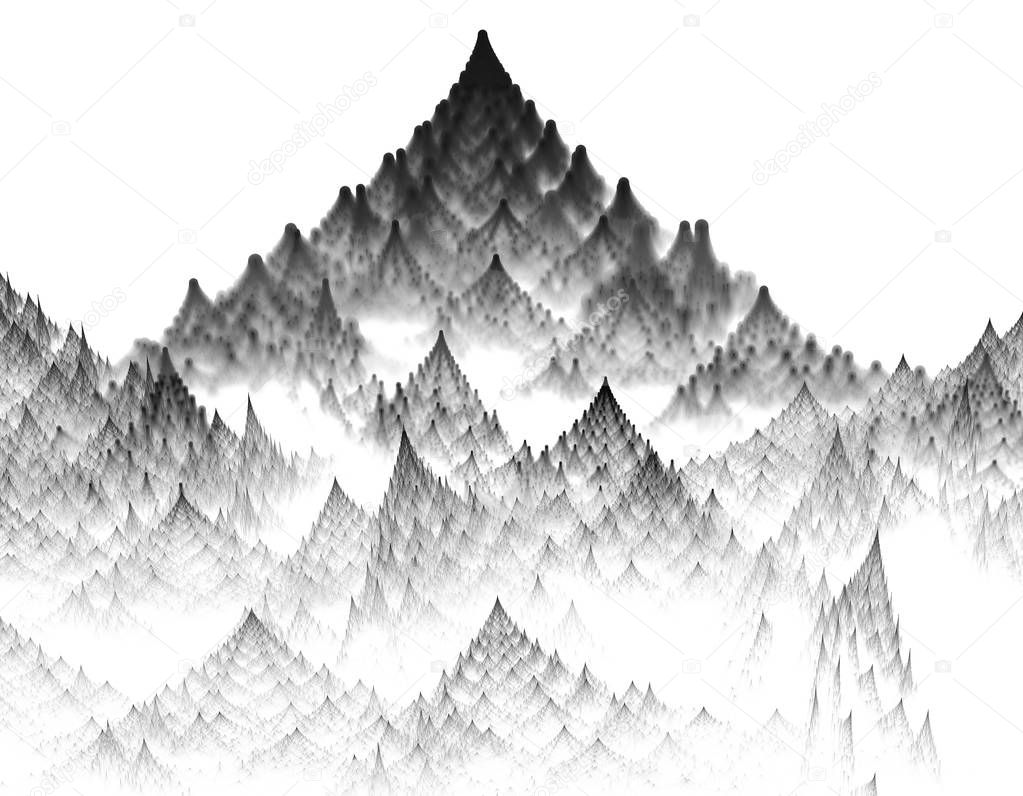 Monochrome abstract fractal illustration