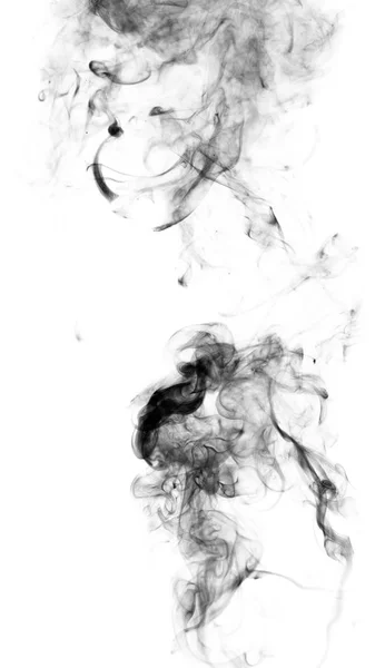 Schwarzer Fantasie-Rauch auf weißem Hintergrund — Stockfoto