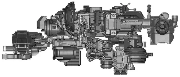 3d illustration of abstract industrial equipment technology — Stock Photo, Image