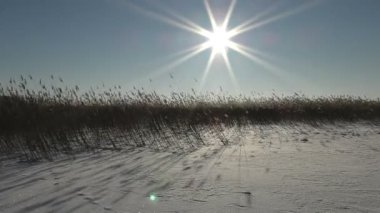 Gün batımı ile güzel timelapse kış Gölü
