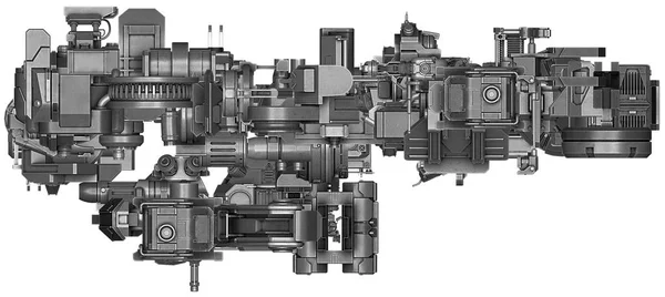 Ilustración 3d de la tecnología abstracta de equipos industriales —  Fotos de Stock