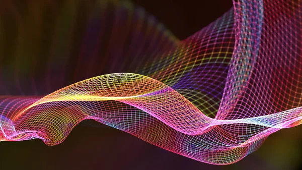 Illustration 3D de la structure des ondes abstraites fond scientifique — Photo